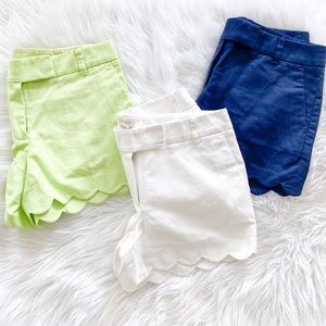 J.Crew Summer Scalloped Linen Chino Short Bundle